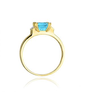 Złoty Pierścionek 14k z diamentem topaz 1,40ct