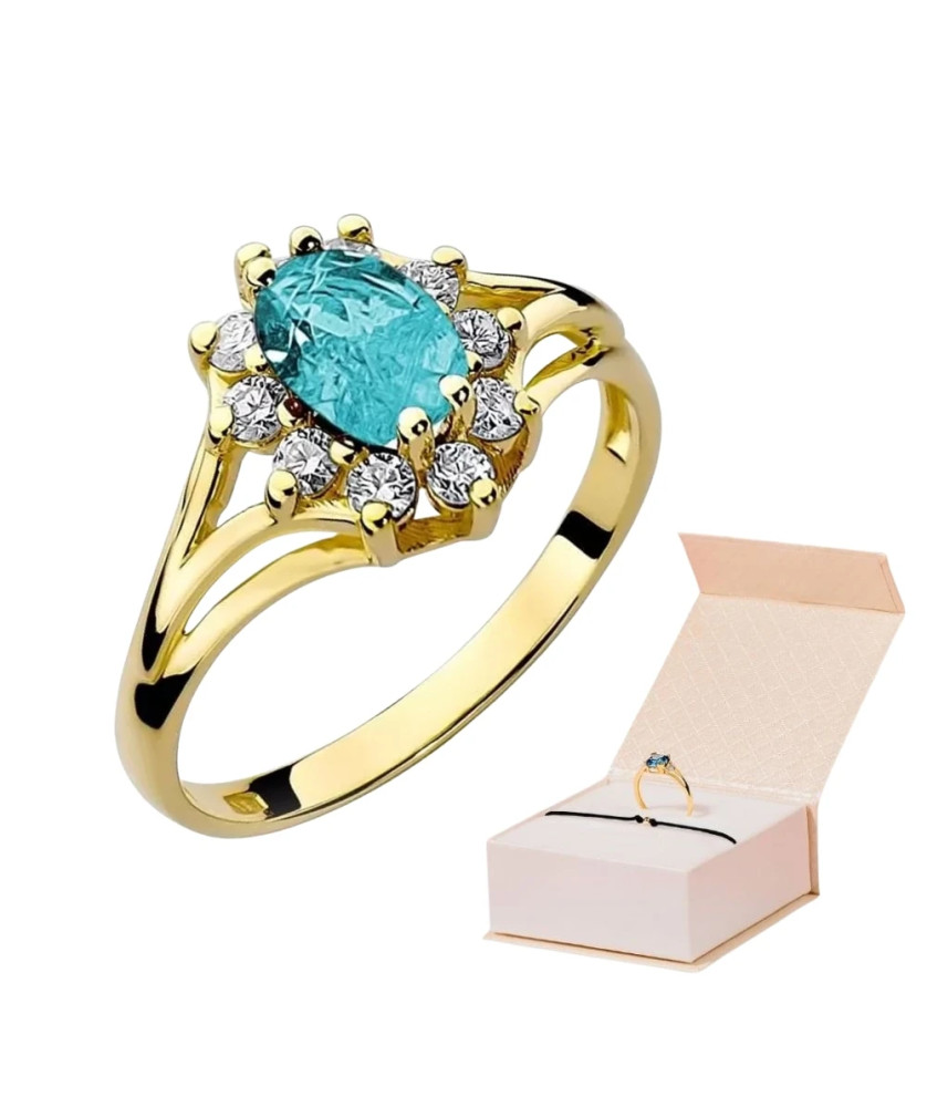 14k Gold Ring with Topaz Diamond 0.90ct
