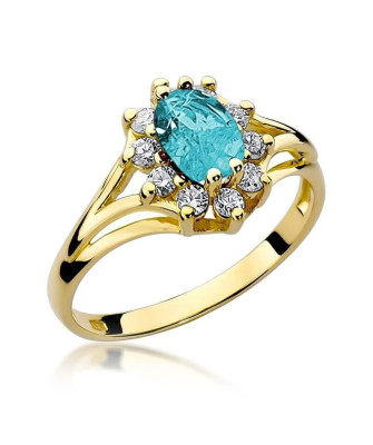 14k Gold Ring with Topaz Diamond 0.90ct