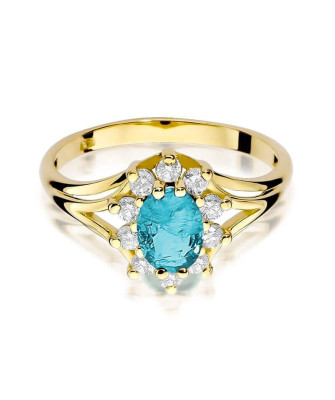 Złoty Pierścionek 14k z diamentem topaz 0,90ct