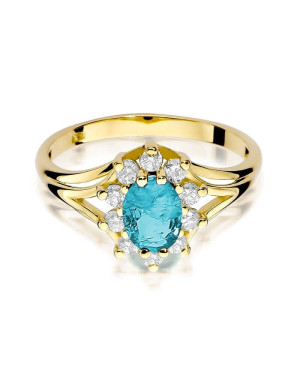 14k Gold Ring with Topaz Diamond 0.90ct