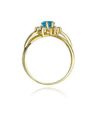 14k Gold Ring with Topaz Diamond 0.90ct