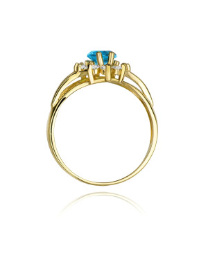 14k Gold Ring with Topaz Diamond 0.90ct