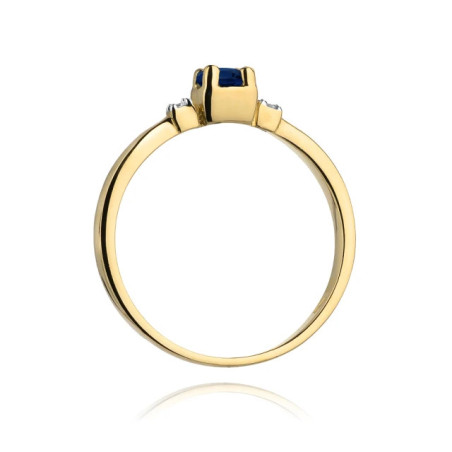 Gold ring with diamond EY-323 sapphire | GoldJewellery