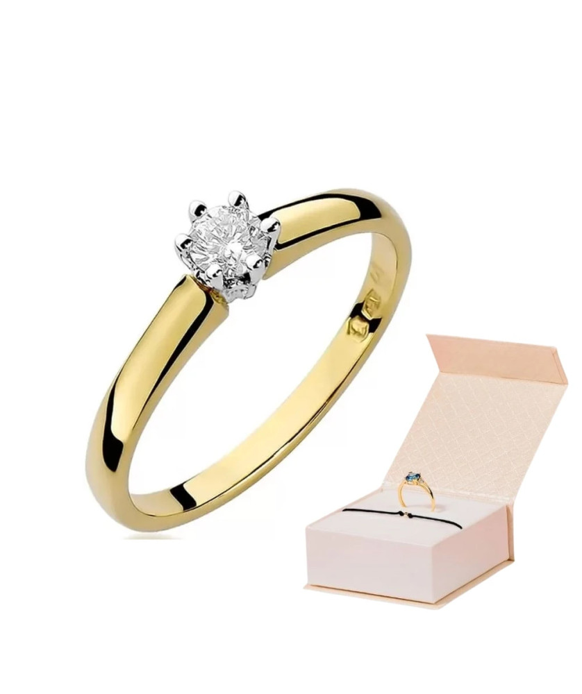 14k Gold Ring with 0.20ct Brilliant Diamond