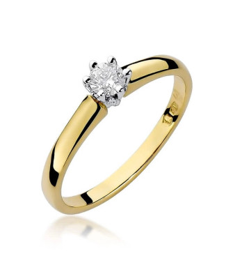 14k Gold Ring with 0.20ct Brilliant Diamond