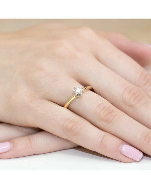 Złoty Pierścionek 14k z diamentem brylant 0,30ct