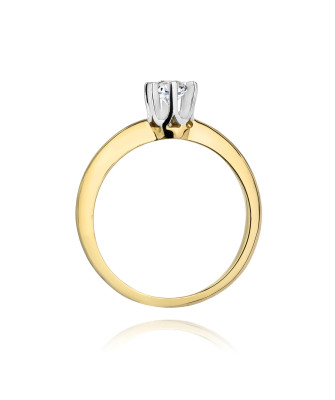 Złoty Pierścionek 14k z diamentem brylant 0,30ct
