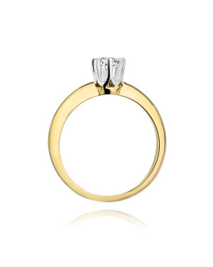 Złoty Pierścionek 14k z diamentem brylant 0,30ct