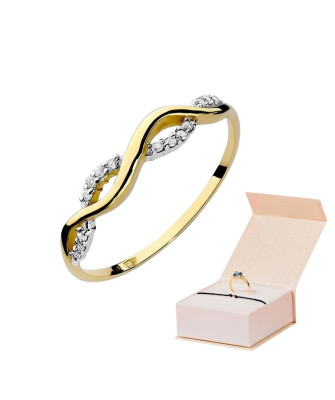 Gold Ring 14k with diamond brilliant white 0.07ct