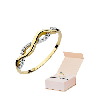 Gold Ring 14k with diamond brilliant white 0.07ct