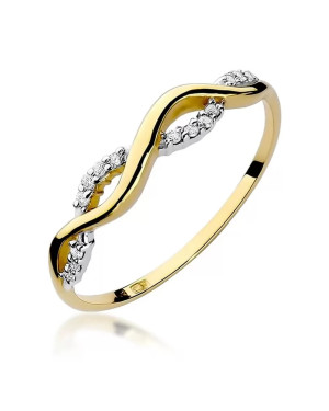 Gold Ring 14k with diamond brilliant white 0.07ct