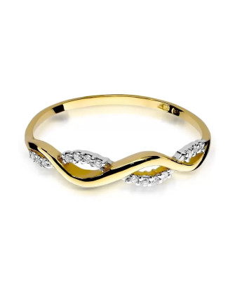Gold Ring 14k with diamond brilliant white 0.07ct