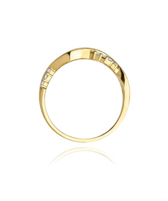 Gold Ring 14k with diamond brilliant white 0.07ct