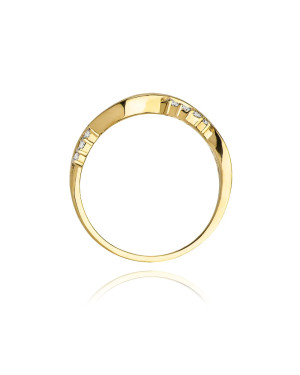 Gold Ring 14k with diamond brilliant white 0.07ct