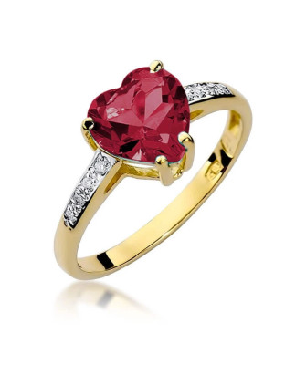 Złoty Pierścionek 14k z diamentem rubin 1,70ct