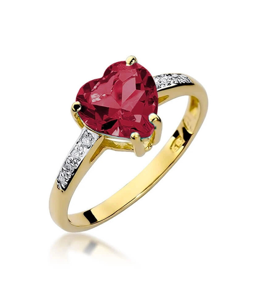 Złoty Pierścionek 14k z diamentem rubin 1,70ct