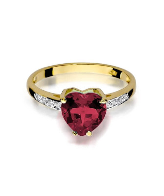 Złoty Pierścionek 14k z diamentem rubin 1,70ct