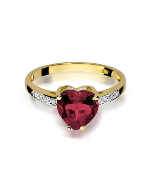 Złoty Pierścionek 14k z diamentem rubin 1,70ct