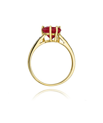 Złoty Pierścionek 14k z diamentem rubin 1,70ct
