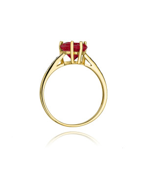 Złoty Pierścionek 14k z diamentem rubin 1,70ct