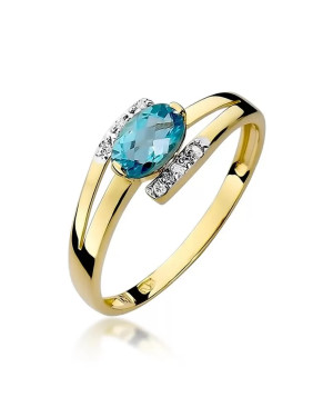 Złoty Pierścionek 14k z diamentem topaz 0,50ct