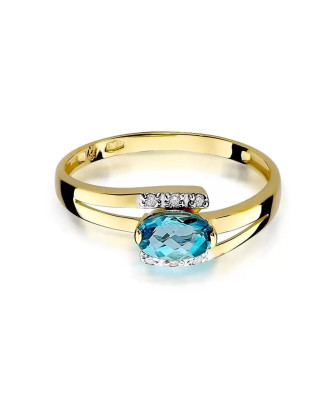 Złoty Pierścionek 14k z diamentem topaz 0,50ct