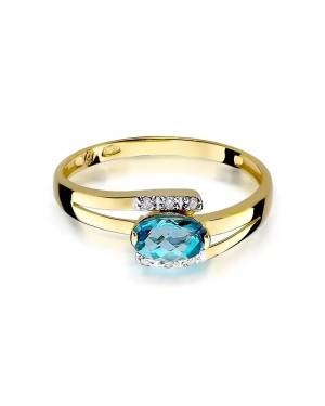 Złoty Pierścionek 14k z diamentem topaz 0,50ct