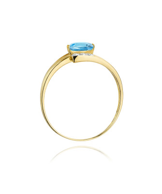 Złoty Pierścionek 14k z diamentem topaz 0,50ct