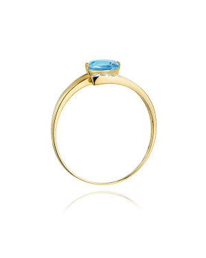 Złoty Pierścionek 14k z diamentem topaz 0,50ct