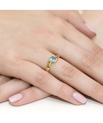 Złoty Pierścionek 14k z diamentem topaz 0,50ct