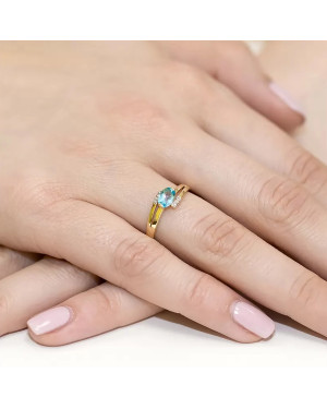 Złoty Pierścionek 14k z diamentem topaz 0,50ct
