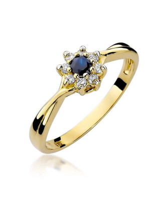 14k Gold Ring with 0.15ct Sapphire Diamond