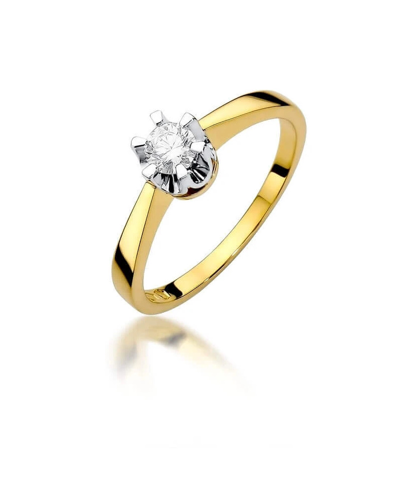 Złoty Pierścionek 14k z diamentem brylant 0,25ct