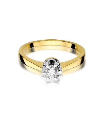 Złoty Pierścionek 14k z diamentem brylant 0,25ct