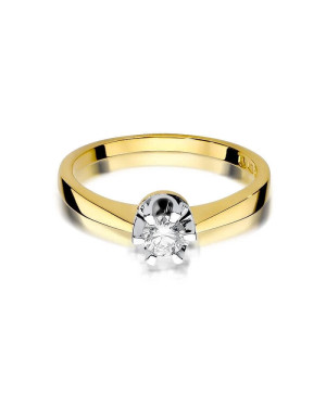 Złoty Pierścionek 14k z diamentem brylant 0,25ct
