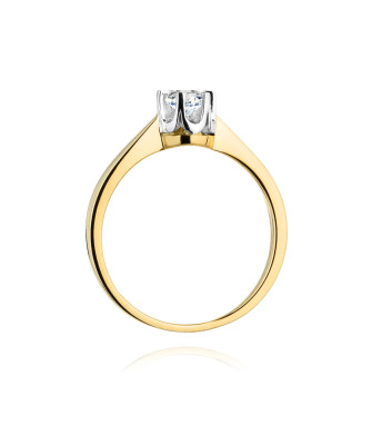 Złoty Pierścionek 14k z diamentem brylant 0,25ct