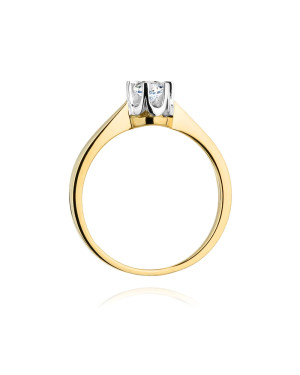 Złoty Pierścionek 14k z diamentem brylant 0,25ct