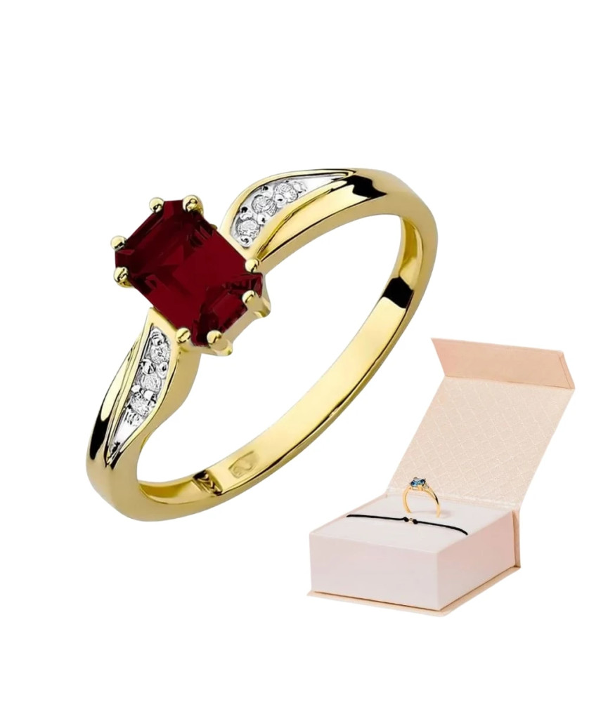 14k Gold Ring with Garnet Diamond 0.70ct