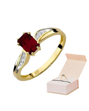14k Gold Ring with Garnet Diamond 0.70ct