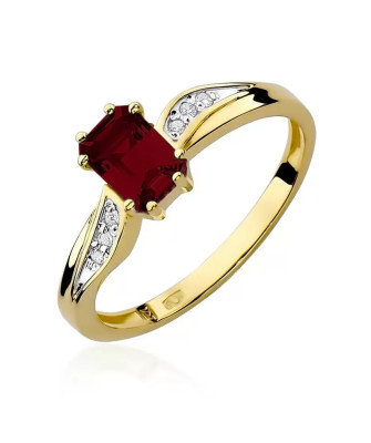 14k Gold Ring with Garnet Diamond 0.70ct