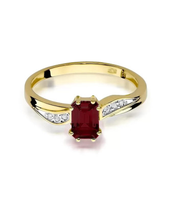 Złoty Pierścionek 14k z diamentem granat 0,70ct