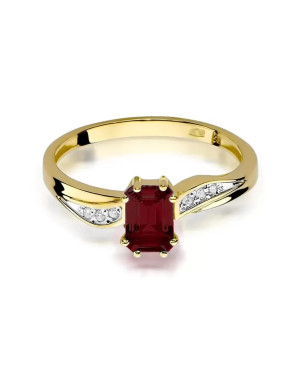 Złoty Pierścionek 14k z diamentem granat 0,70ct