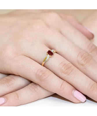 14k Gold Ring with Garnet Diamond 0.70ct