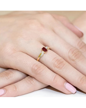 Złoty Pierścionek 14k z diamentem granat 0,70ct