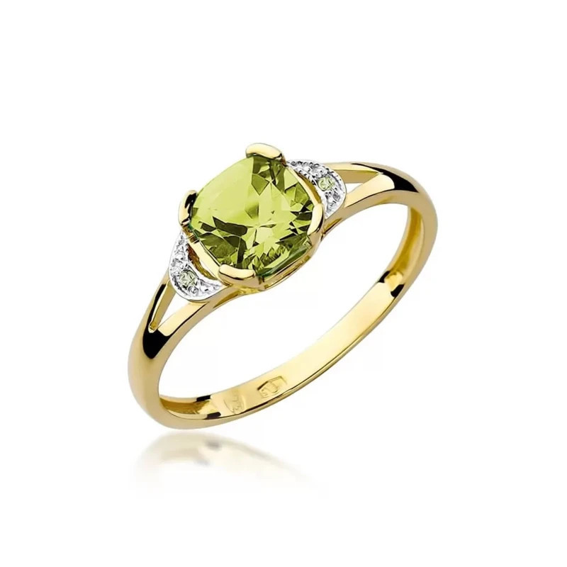 Gold ring with diamond EY-40 olivine | GoldJewellery