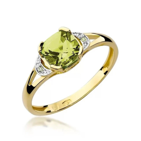 Gold ring with diamond EY-40 olivine | GoldJewellery