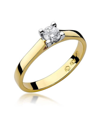 Złoty Pierścionek 14k z diamentem brylant 0,25ct
