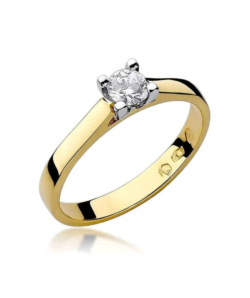 Złoty Pierścionek 14k z diamentem brylant 0,25ct