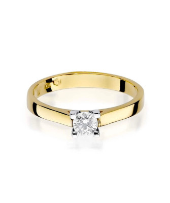 Złoty Pierścionek 14k z diamentem brylant 0,25ct